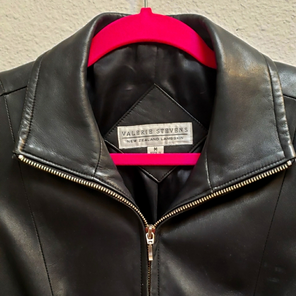 Vintage Valerie Stevens New Zealand Lambskin Motorcycle Jacket
